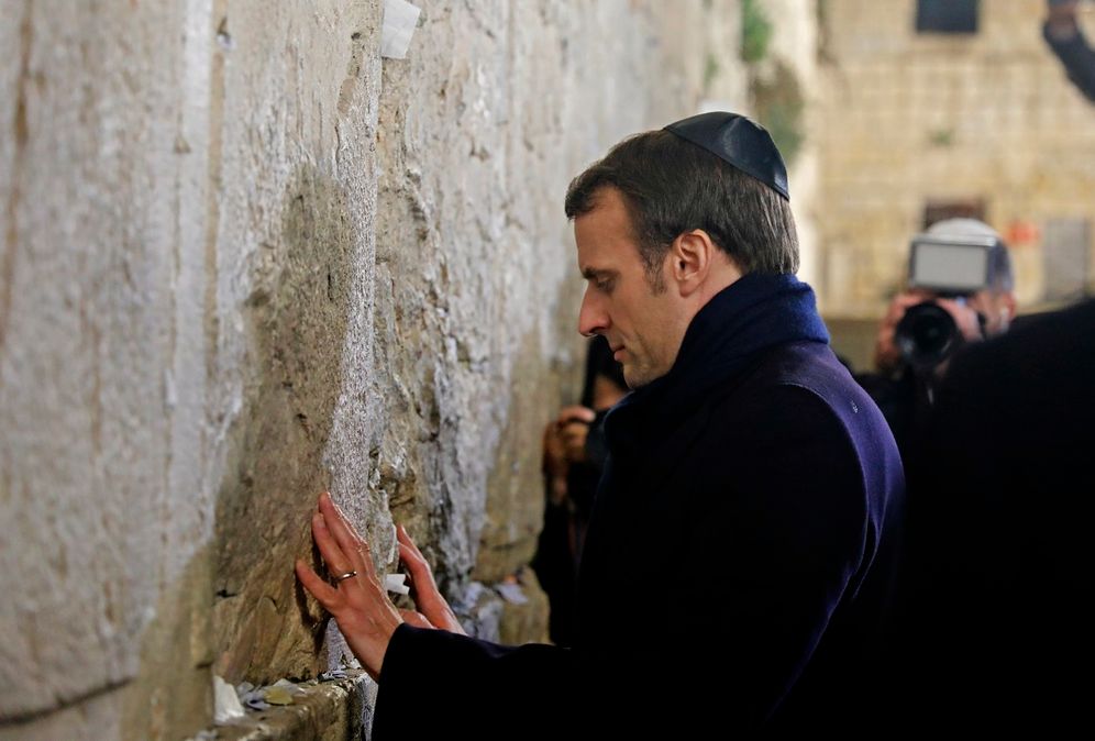 Emmanuel Macron Visiting The Western Wall
